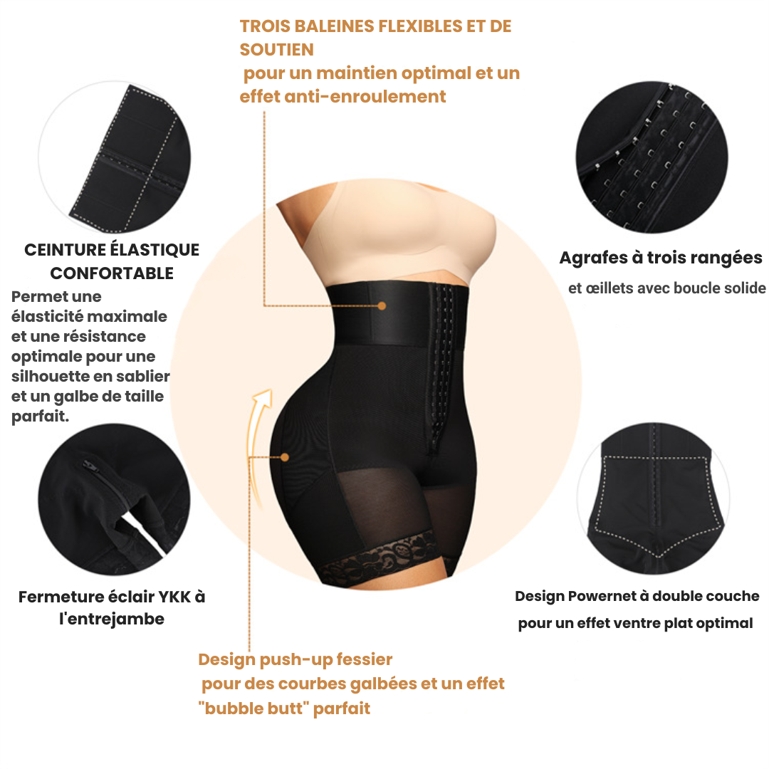Clara BBL -  gainant haute taille 3 rangs crochet et baleines - Niceshopping